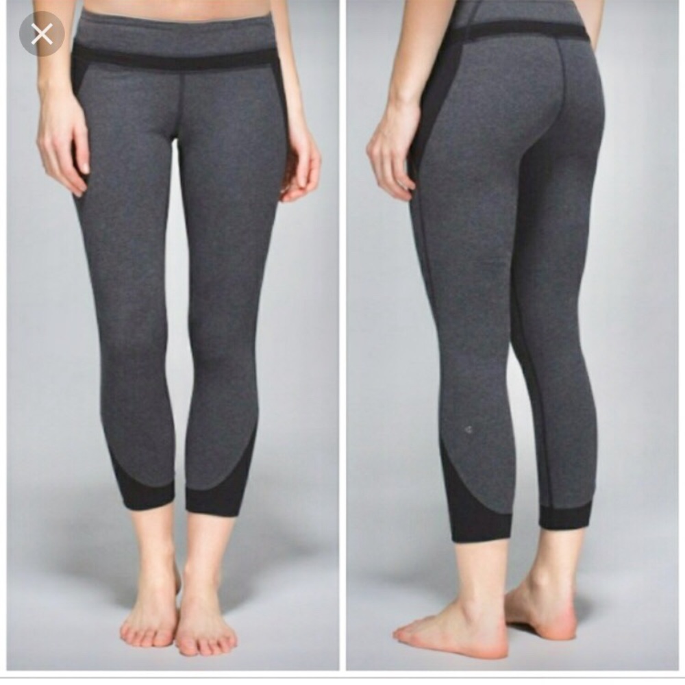 lululemon athletica Dark Gray & Black Cropped Leggings